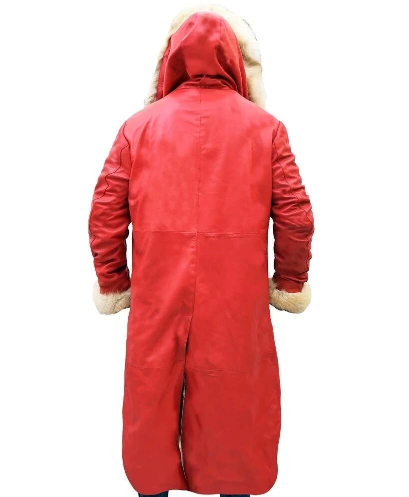 Santa suit-Santa Claus Leather Trench Coat Christmas Chronicles Kurt Russell Santa Clause for Men and Women/Santa Red Jacket