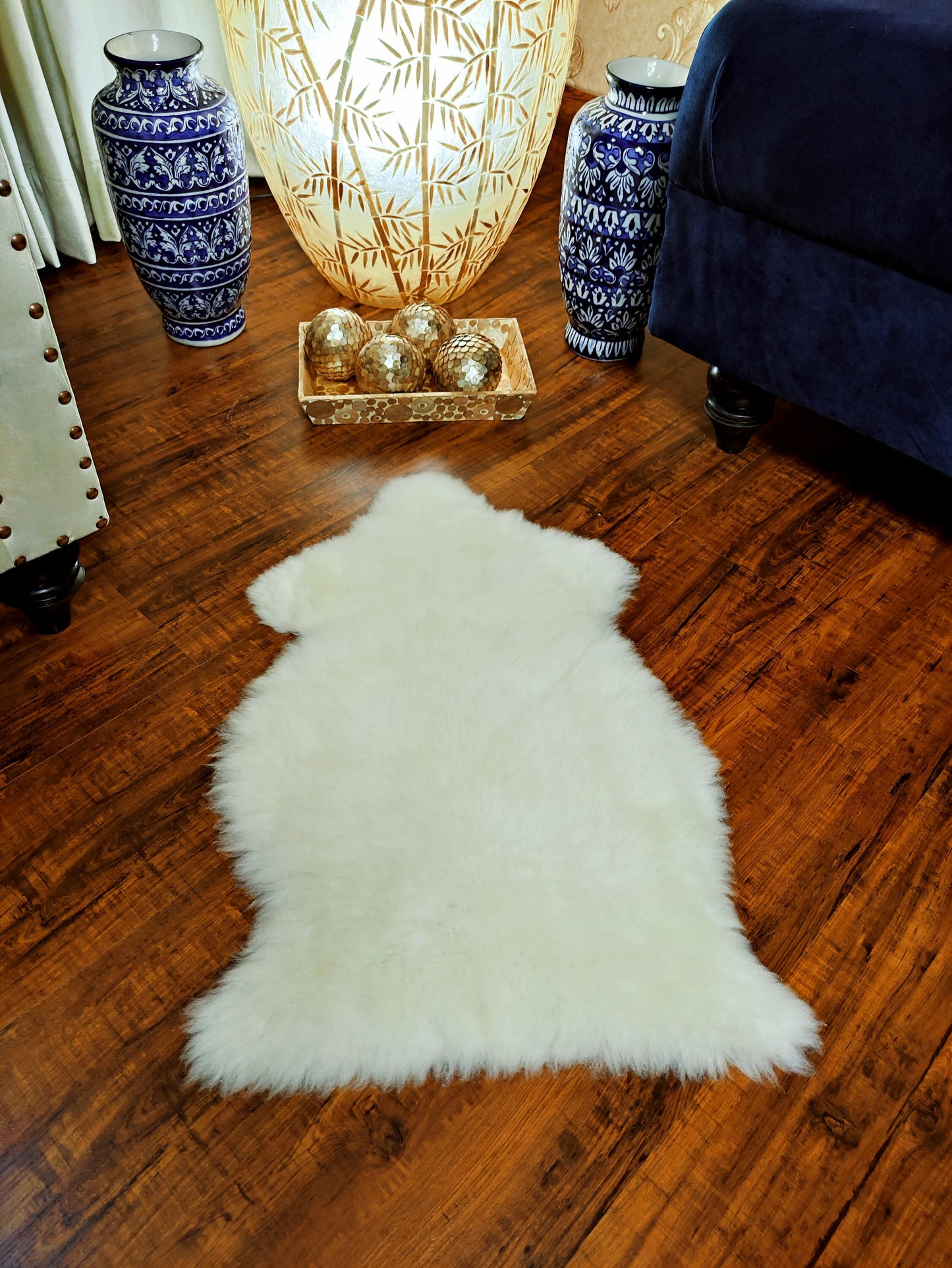Genuine Sheepskin Rug Ivory White Sheepskin Single Pelt Wool Fur Throw 2.5ft x 1.5ft/Single Pelt 2x3 Australian Sheepskin Soft Floor Matt