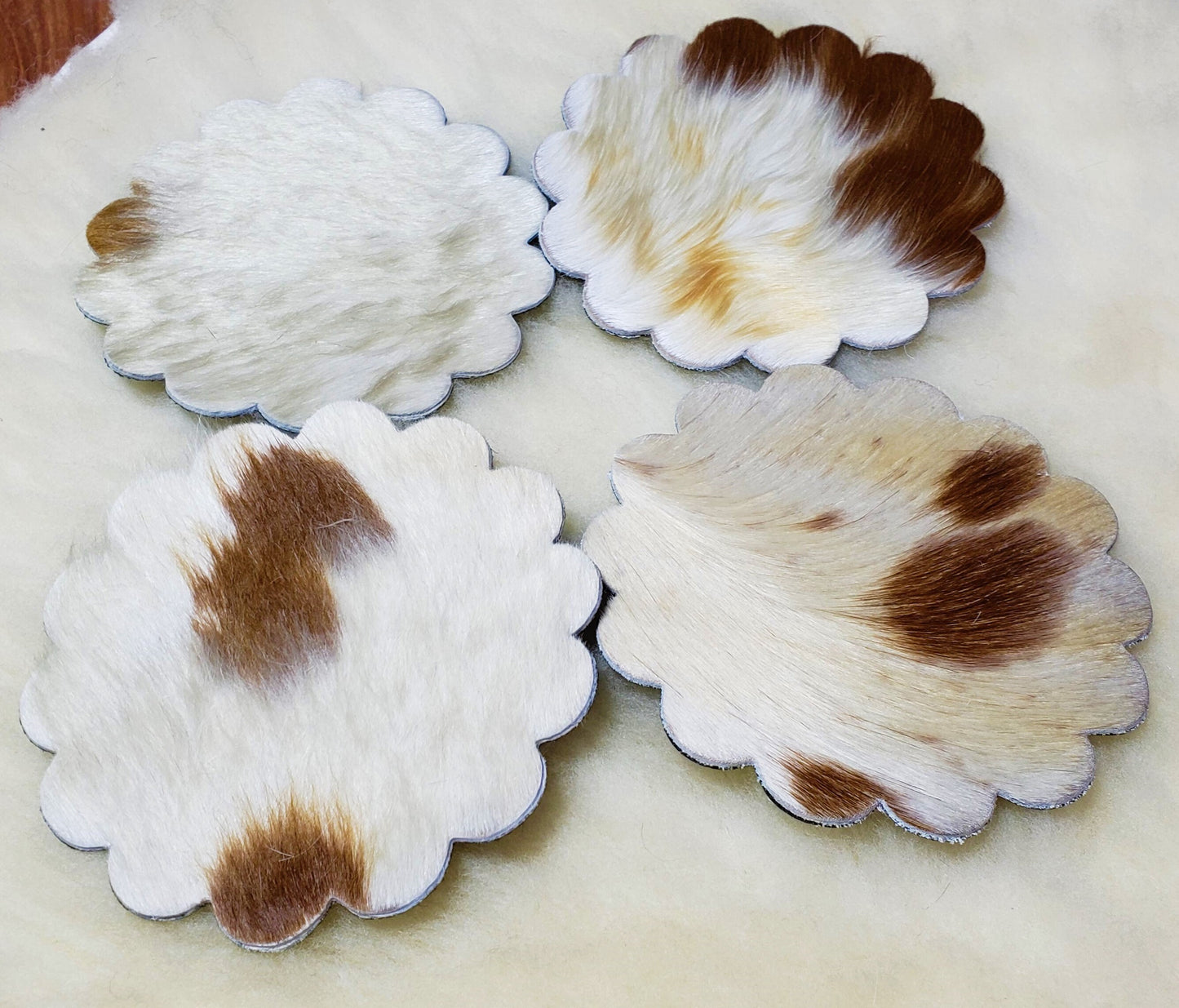 Cowhide Coaster Natural Cowhide Drink Coasters Hair On Coasters Leather Tea Cup Coasters Home Decor & Home Living Ideas.