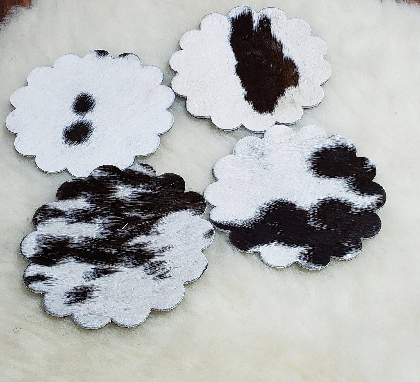 Cowhide Coaster Natural Cowhide Drink Coasters Hair On Coasters Leather Tea Cup Coasters Home Decor & Home Living Ideas.