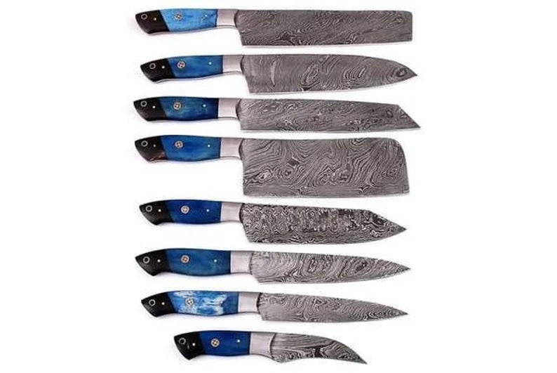 Custom Handmade Chef Knife Chefs Knives Professional Kitchen 8"pieces Cutlery Cook Cooking Sous Gift for Him Hand Forged Damascus Steel best