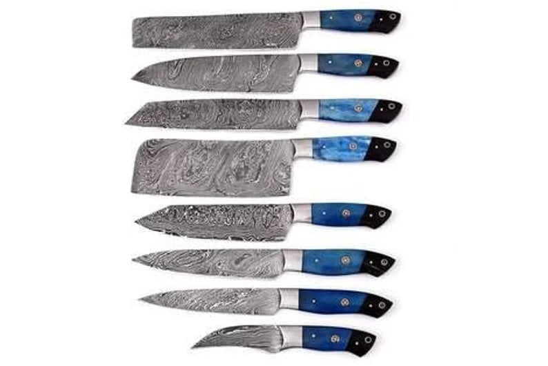 Custom Handmade Chef Knife Chefs Knives Professional Kitchen 8"pieces Cutlery Cook Cooking Sous Gift for Him Hand Forged Damascus Steel best