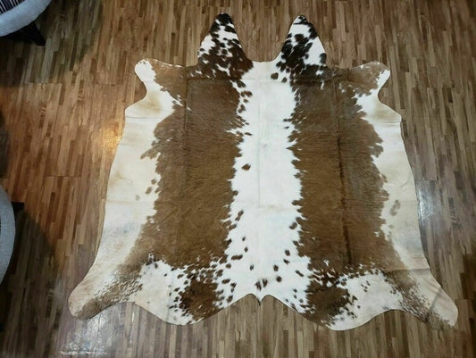 Amazing Cowhide Rug Exotic Brown&White Cow Skin Rug Cow Hide Rug 4 x 4 Cowhide Floor Rug 23 Sqft