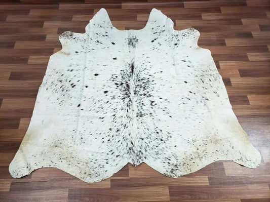 Amazing Exotic salt pepper Brown & White Cowhide Rug Cow Skin Rug Cow Hide Rug 5 x 5 Cowhide Floor Rug 25 Sqft