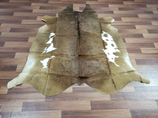 Amazing Cowhide Rug Exotic Brown and White Cow Skin Rug CowHide Rug 4 x 4 Cowhide Floor Rug 22 Sqft