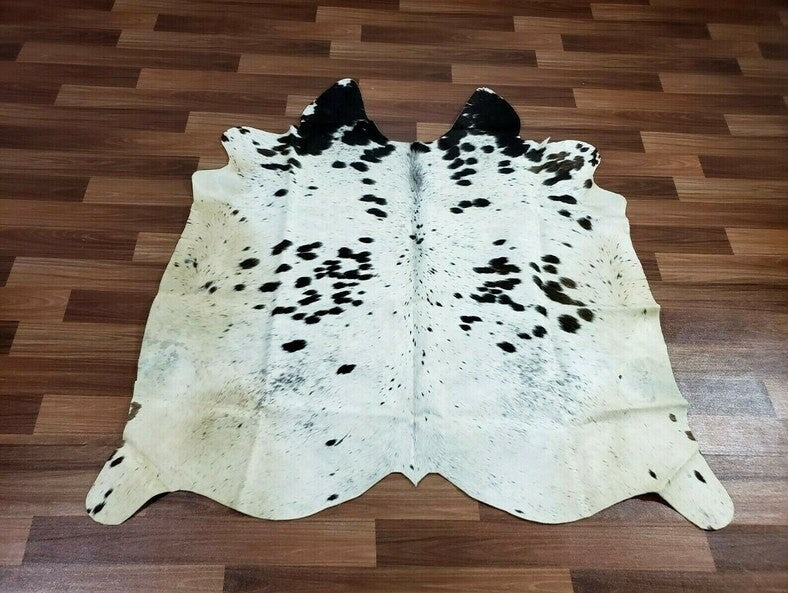 Amazing Exotic Black and White Cowhide Rug Small Cow Skin Rug Cow Hide Rug 3x3 Cowhide Floor Rug 15 Sqft