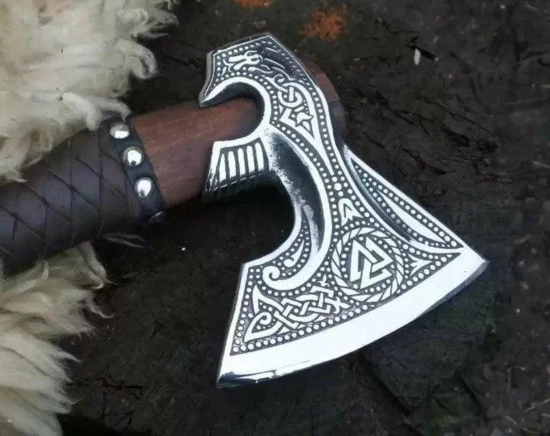 Best ANNIVERSAY Gift Custom Hand Forged Viking Axe , Ash Wood Shaft, Birthday & Wedding Gift, Bearded Viking Axe, Gift For Him, Axe And Axes