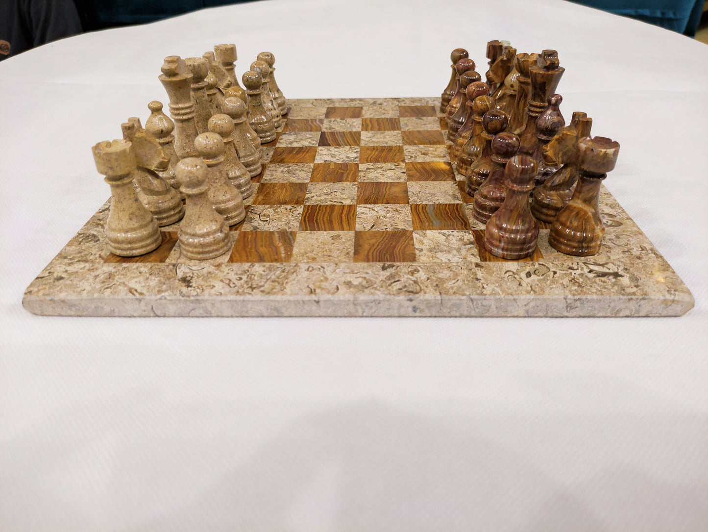 Handmade Marble Chess Board Game Unique Chess Board 16' x 16" And 12" x12" Marble Chess Set Ideal for Home Décor Weighted Chess Set Game For Adults.