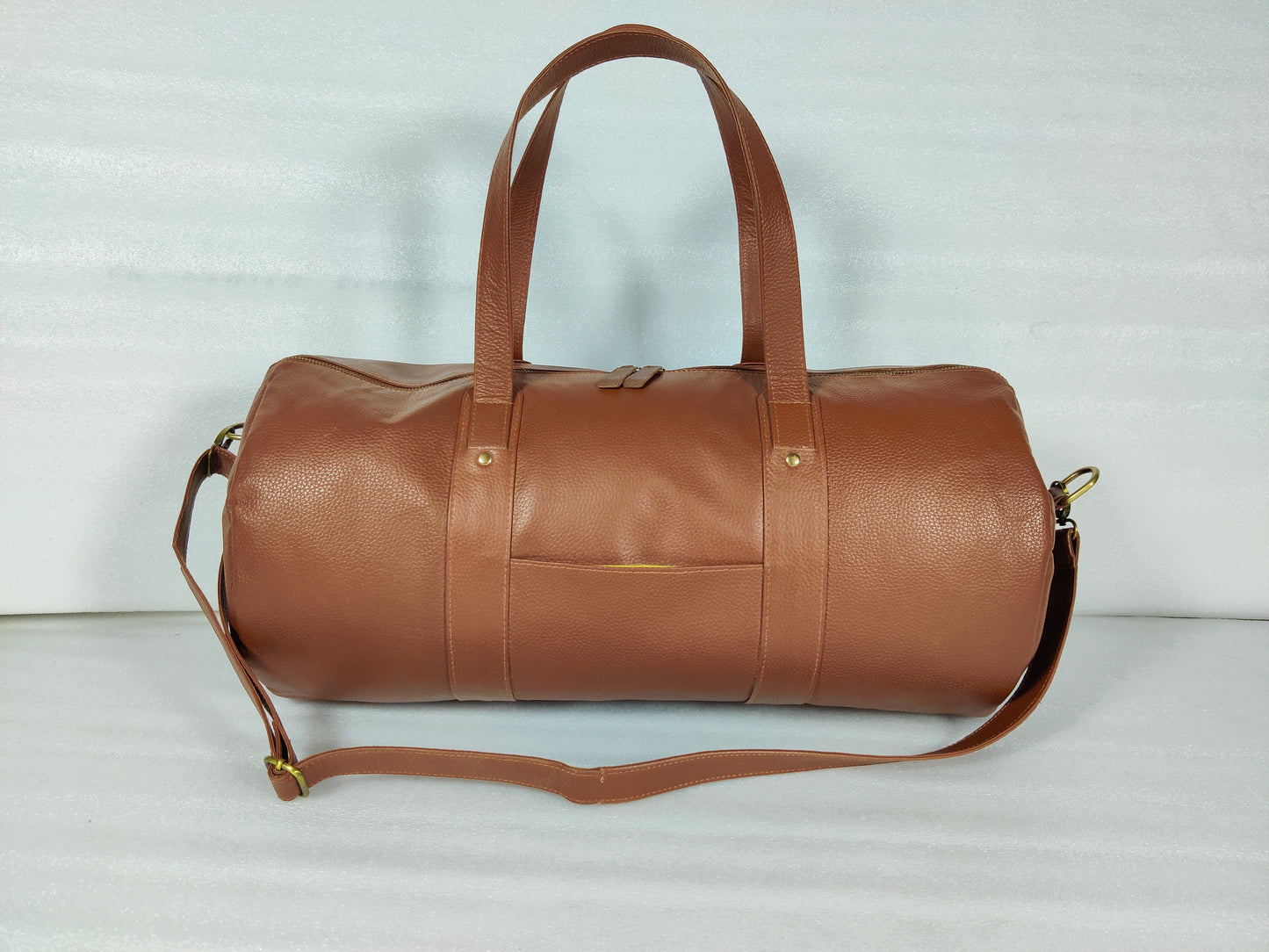 Brown Leather Duffel Bag Large Travel Bag Weekend/Overnight Bag Premium Quality