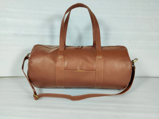 Brown Leather Duffel Bag Large Travel Bag Weekend/Overnight Bag Premium Quality