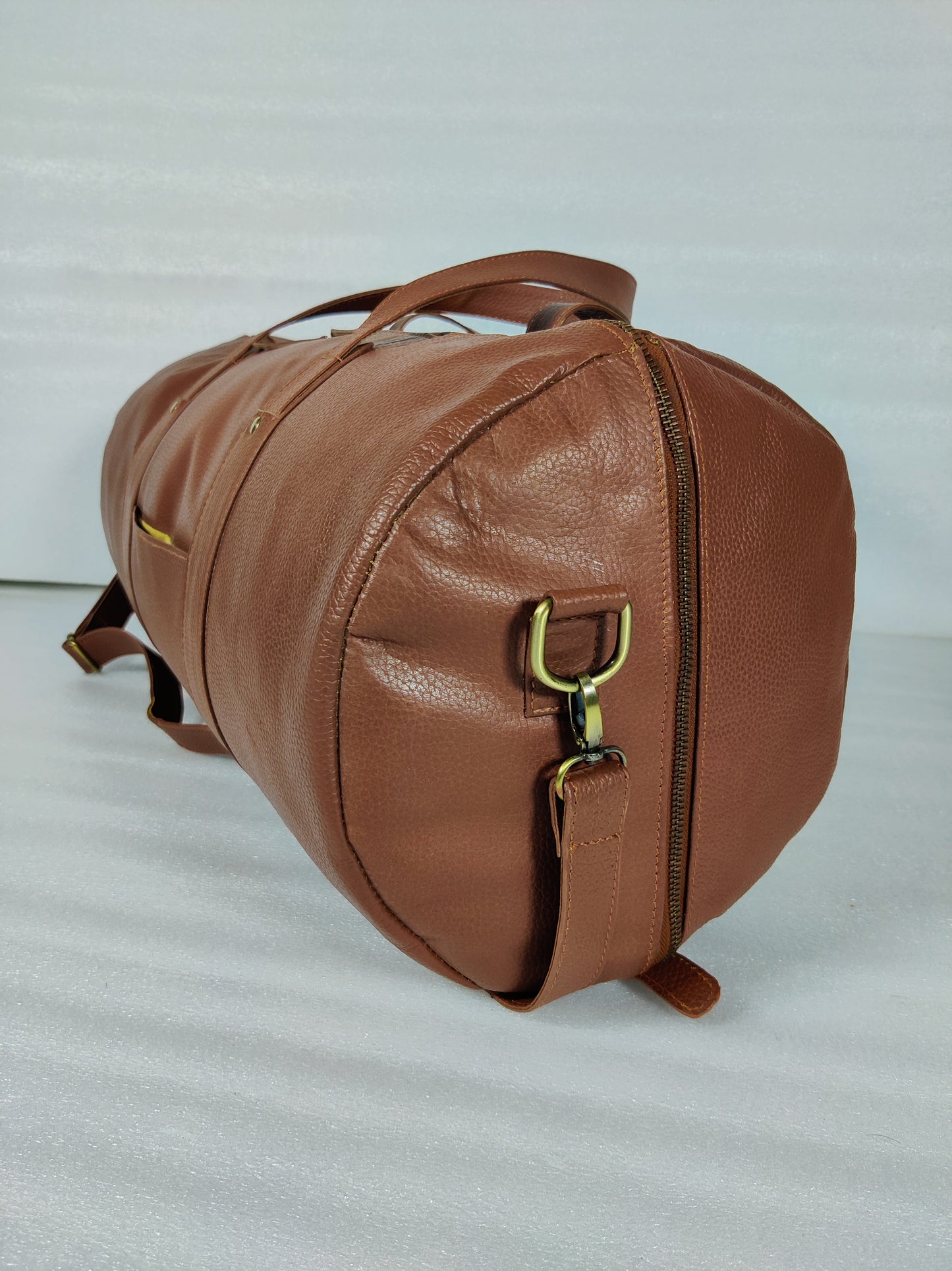 Brown Leather Duffel Bag Large Travel Bag Weekend/Overnight Bag Premium Quality