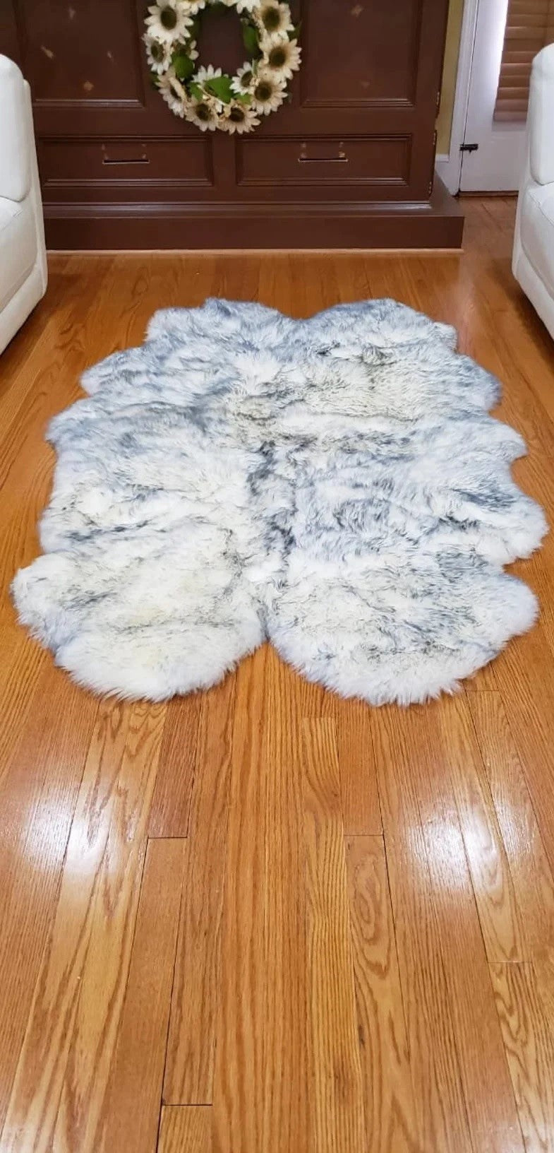 Quad Sheepskin Rug | Genuine Sheep Skin Rug Ivory Fur Sheepskin Rug Natural Large Sheep Skin 4 X 6 Australian Sheep Skin 4 Pelt