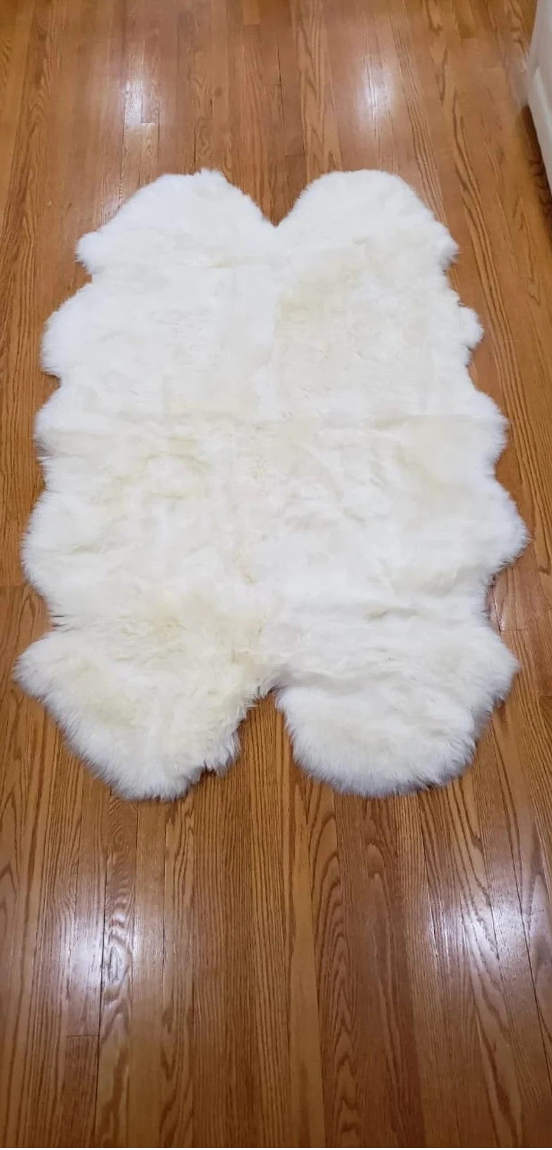 Quad Sheepskin Rug | Genuine Sheep Skin Rug Ivory Fur Sheepskin Rug Natural Large Sheep Skin 4 X 6 Australian Sheep Skin 4 Pelt