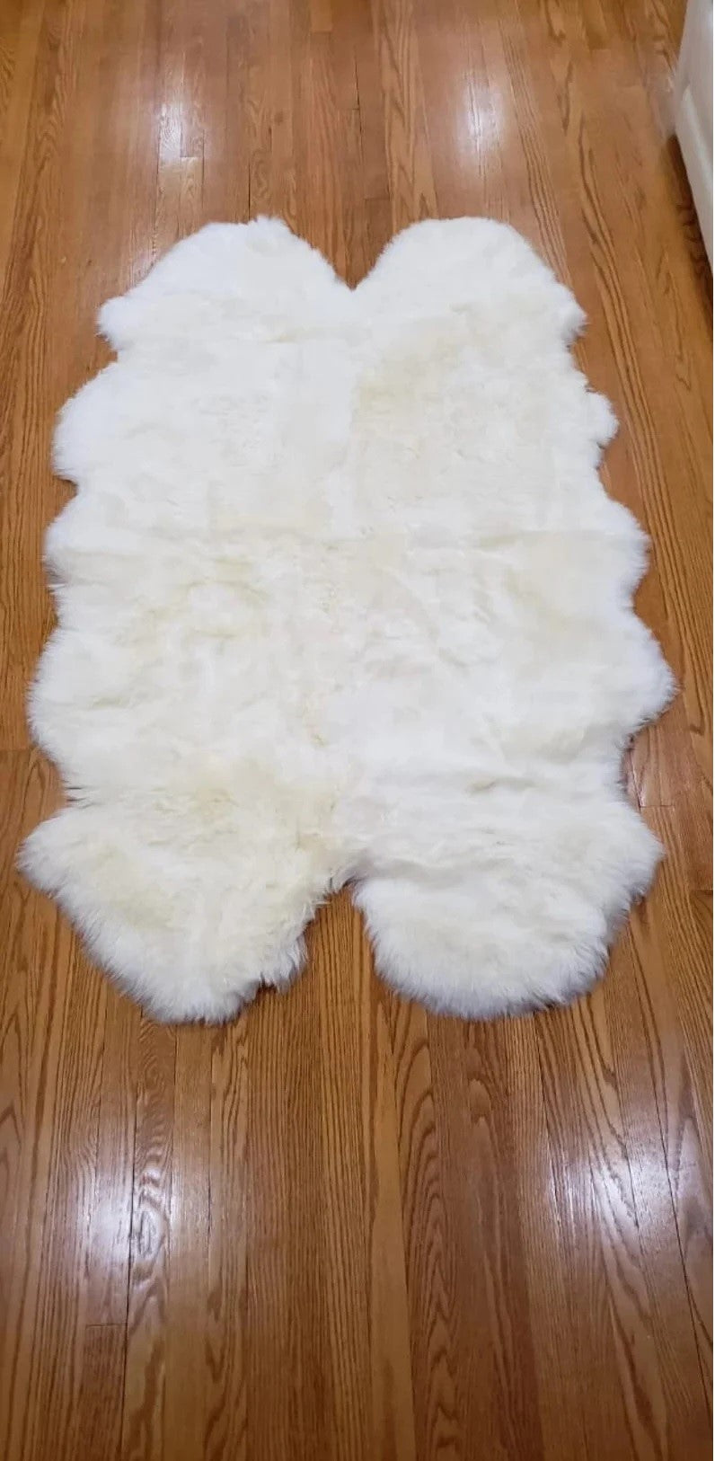 Quad Sheepskin Rug | Genuine Sheep Skin Rug Ivory Fur Sheepskin Rug Natural Large Sheep Skin 4 X 6 Australian Sheep Skin 4 Pelt