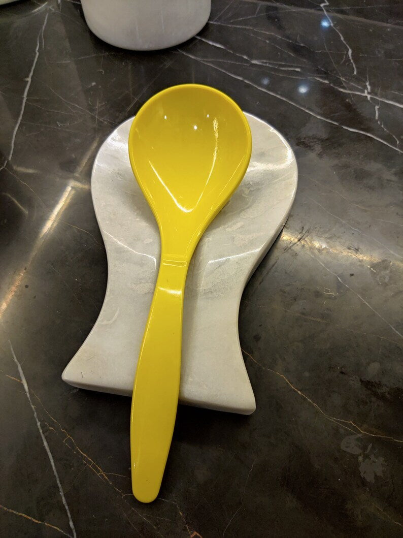 Spoon Rest Handmade Marble White Spatula Fork Ladle Utensil Rest Keeper - kitchen Accessory Spoon Organizer Tool Spoon Holder gift