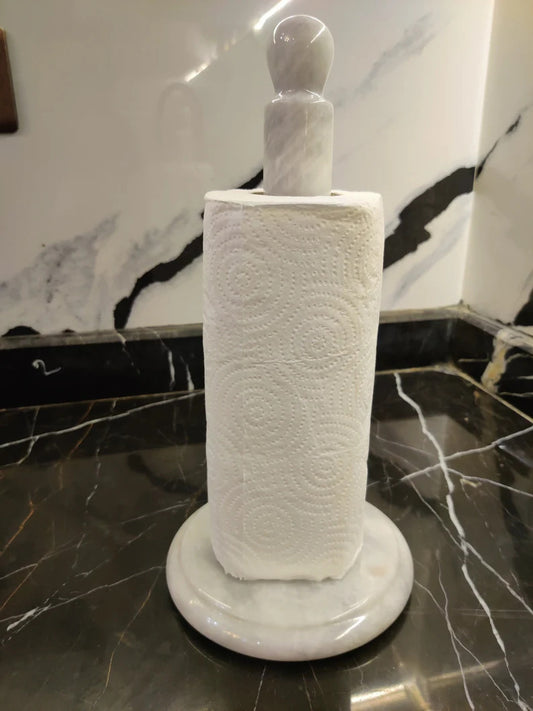 Marble Paper Towel Holder Handmade Marble Kitchen Towels Rack Paper Roll Holder Vintage Solid Natural Stone Hand Polished