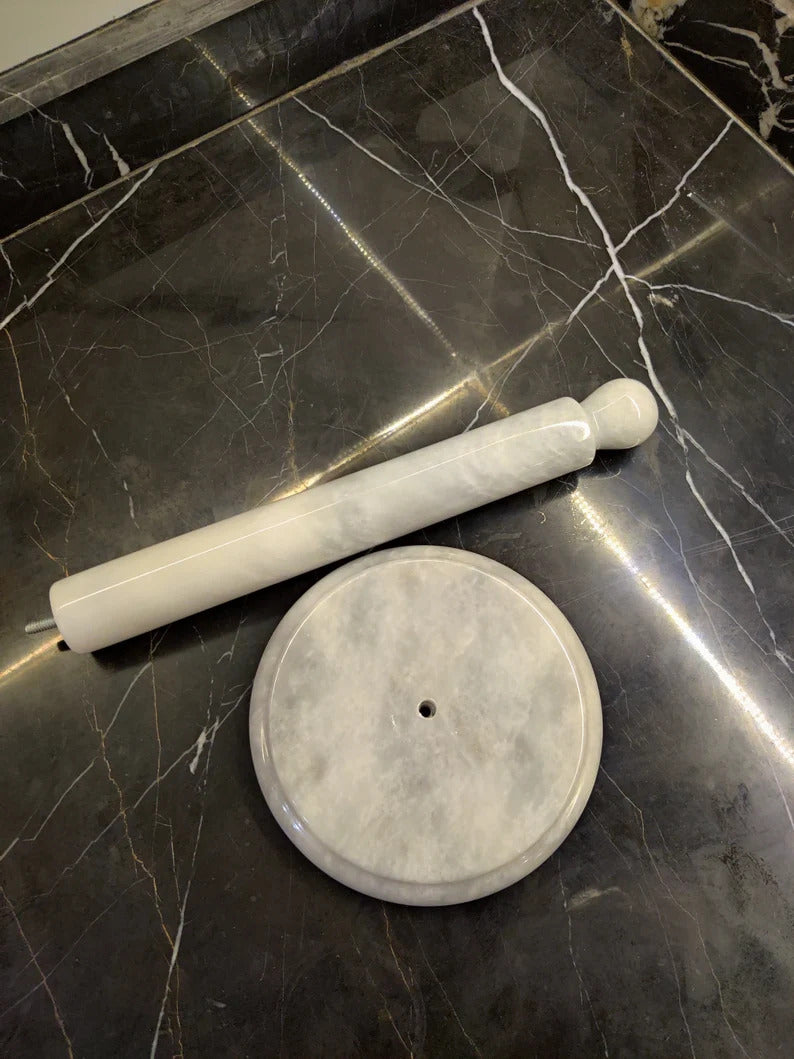 Marble Paper Towel Holder Handmade Marble Kitchen Towels Rack Paper Roll Holder Vintage Solid Natural Stone Hand Polished