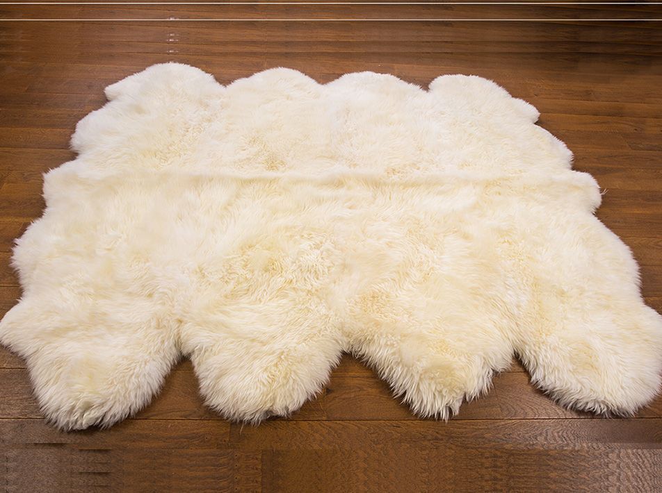 Genuine Natural creamy white Sheepskin Rug, Pelt, Giant Sheepskin throw fur rug icelandic sheepskin large rug Octo Deca