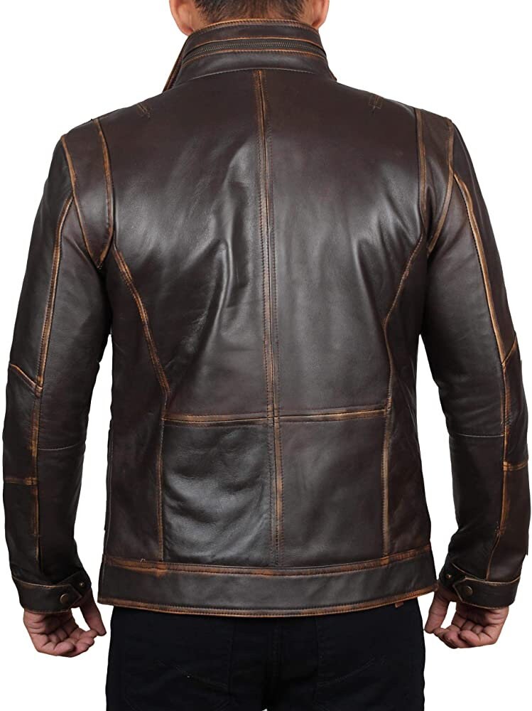 Men Biker Leather Jacket, Hand Made Brown Leather Jacket  Motorcycle Mens leather Jacket | Top Quality Stylish Jacket / Party Wear Jacket