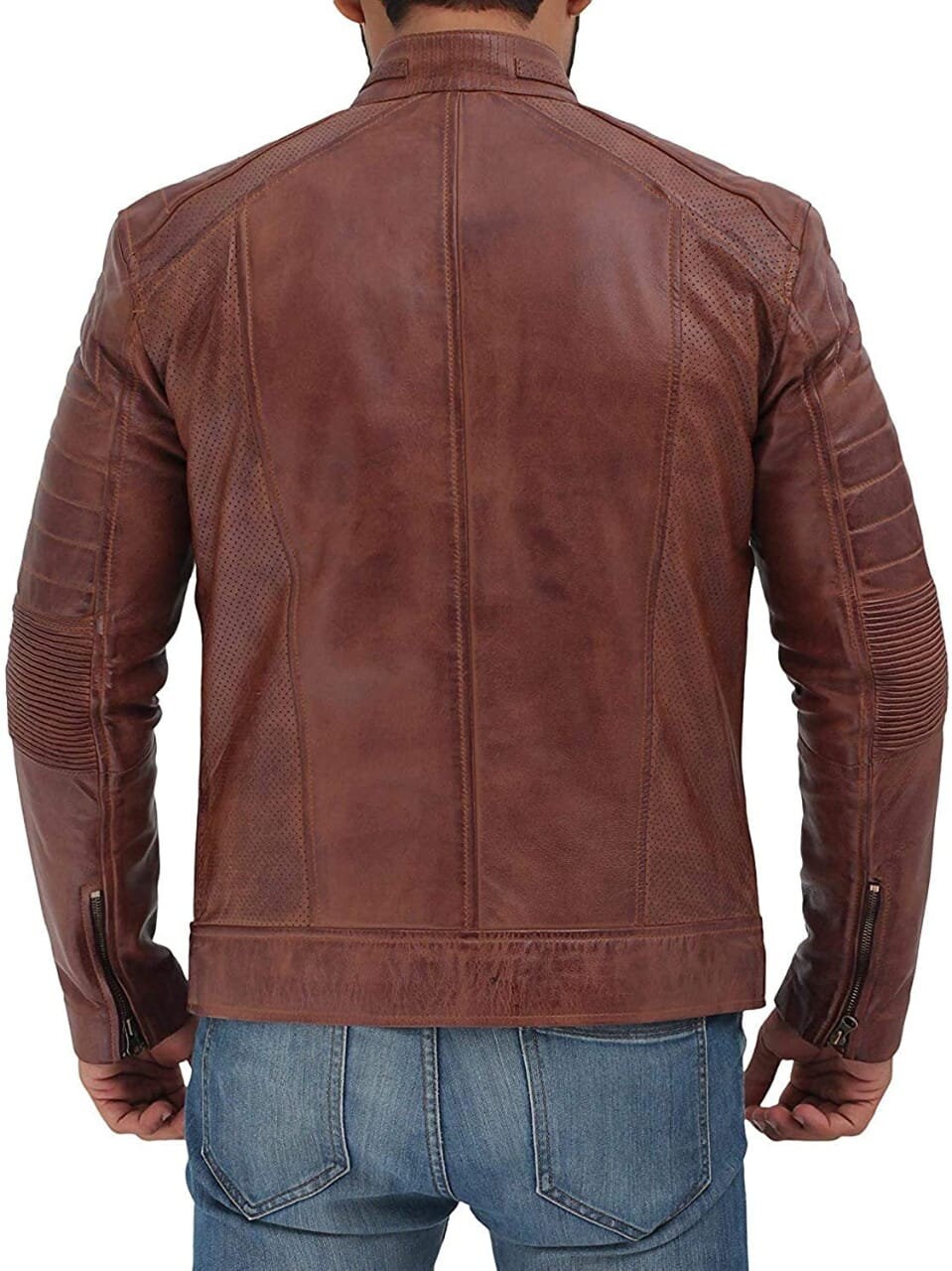 Men Leather Jacket | Handmade Brown Leather Jacket Slim Fit Mens Biker leather Jacket Zipper Jacket | Top Quality Classic Leather Jacket