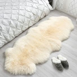 Genuine Sheepskin Rug Champagne Sheepskin  Rug Sheepskin Throw Fur Rug Australian Sheepskin Rug 2ft x 5ft Sheep Skin Rug For chair Floor Rug