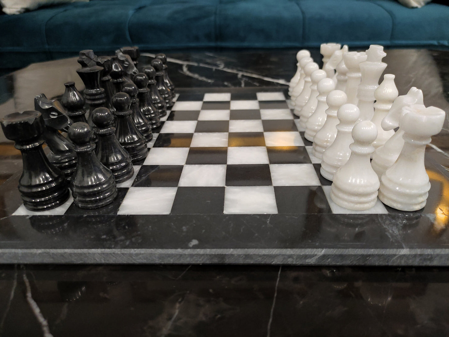 Handmade Marble Chess Set Indoor Adult Chess Game Marble Chess Board Handcraft 12" x 12" Premium Top Quality Chess Board