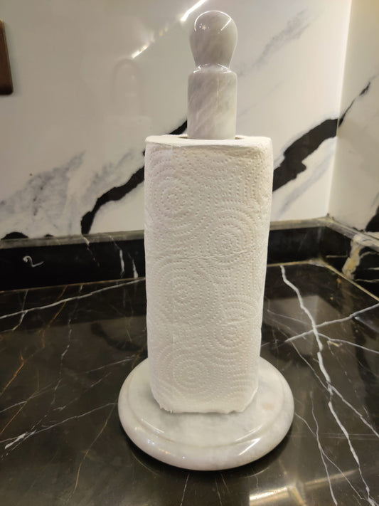 Marble Paper Towel Holder Handmade Decorative Marble Kitchen Towels Rack Paper Roll Holder Vintage Solid Natural Stone Hand Polished
