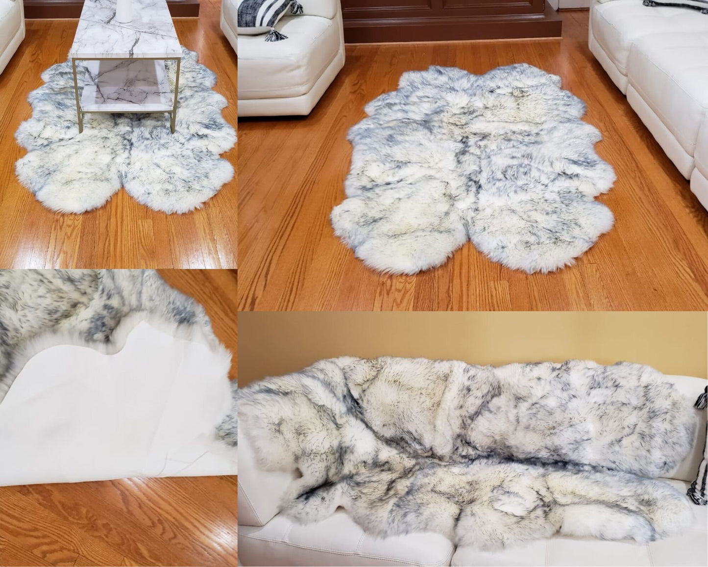 Quad Sheepskin Rug | Genuine Sheep Skin Rug Ivory Fur Sheepskin Rug Natural Large Sheep Skin 4 X 6 Australian Sheep Skin 4 Pelt SALE