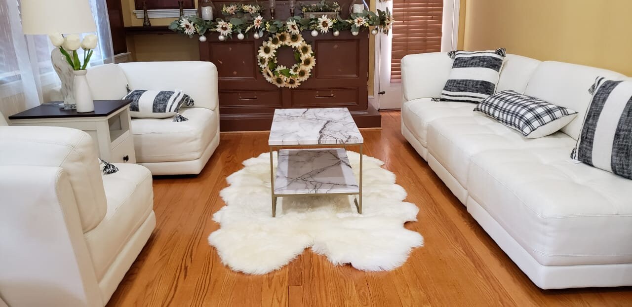 Quad Sheepskin Rug | Genuine Sheep Skin Rug Ivory Fur Sheepskin Rug Natural Large Sheep Skin 4 X 6 Australian Sheep Skin 4 Pelt SALE