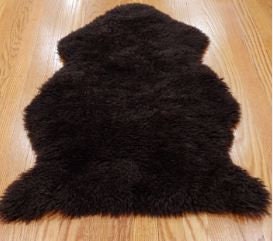 Genuine Sheepskin Rug Brown Sheepskin Rug Single Pelt Wool Fur Throw Floor Rug 2ft x 3ft Australian Sheepskin rug | Soft Floor Matt