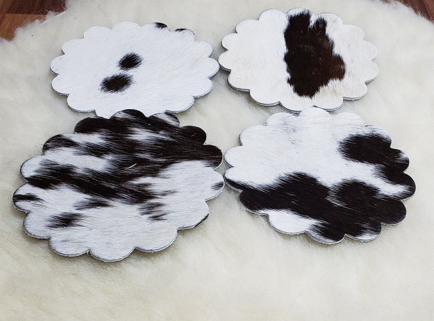 Cowhide Coaster Natural Cowhide Drink Coasters Hair On  Coasters Leather Tea Cup Coasters Home Decor & Home Living Ideas.