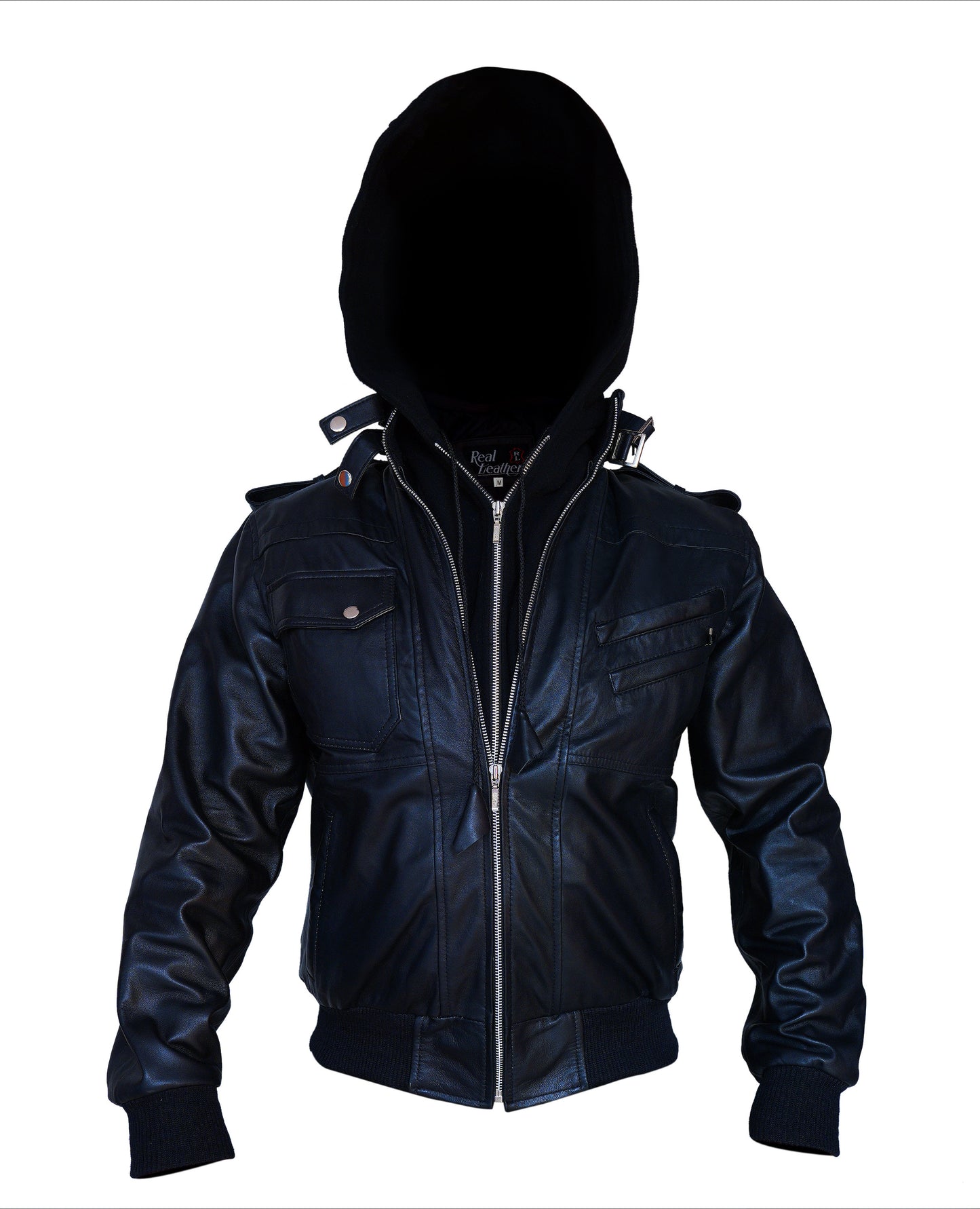 Men Hooded Jacket Leather Jacket Handmade black Genuine Leather Jacket With Hoodie Mens leather Jacket Slim Fit Jacket | Top Quality Jacket