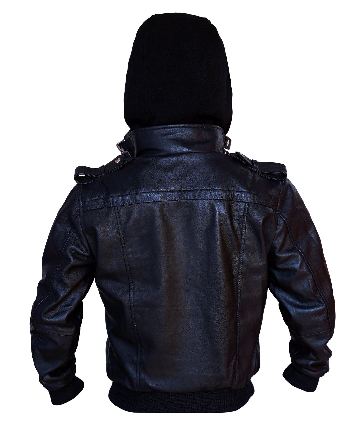 Men Hooded Jacket Leather Jacket Handmade black Genuine Leather Jacket With Hoodie Mens leather Jacket Slim Fit Jacket | Top Quality Jacket