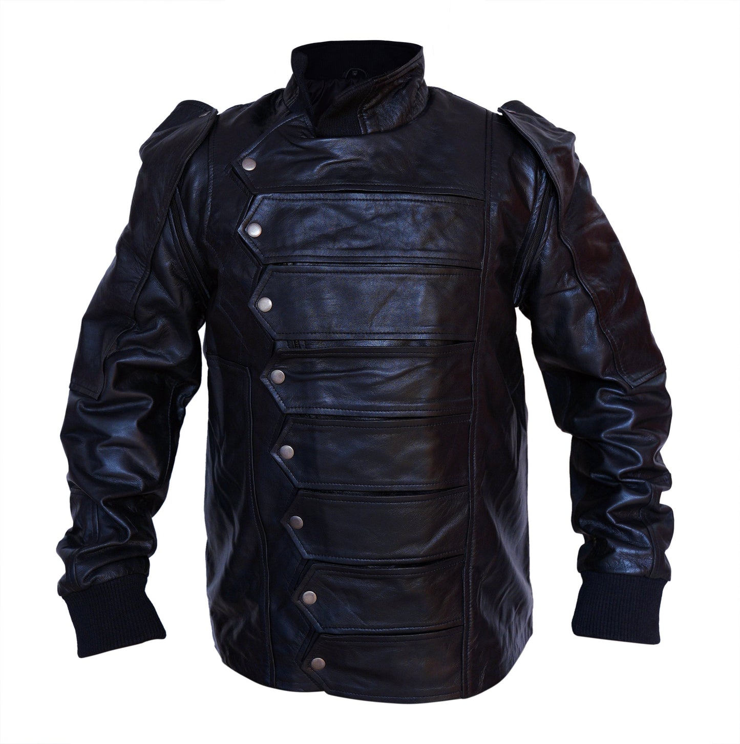 American Soldier Bucky Barnes Leather Jacket The Winter Captain Vest