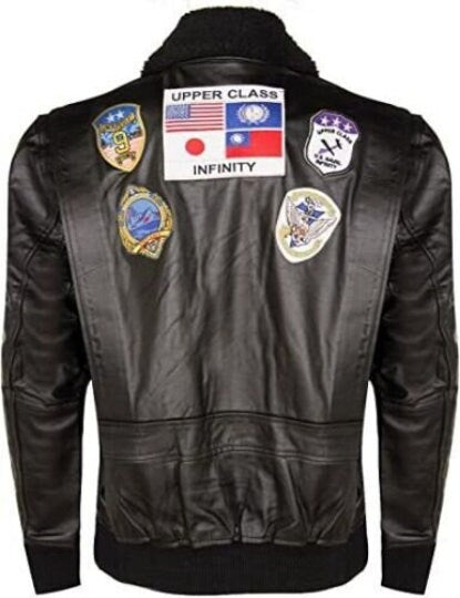 pilot Flight Bomber Cow Leather Jacket ! Pilot Brown And Black Biker Jacket.