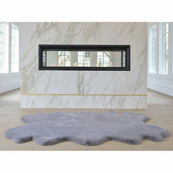 Premium Quality Quad Faux Fur Rug Natural Large Faux Fur 4 X 6 Plush Soft Faux Fur Fluffy Gray Faux Fur