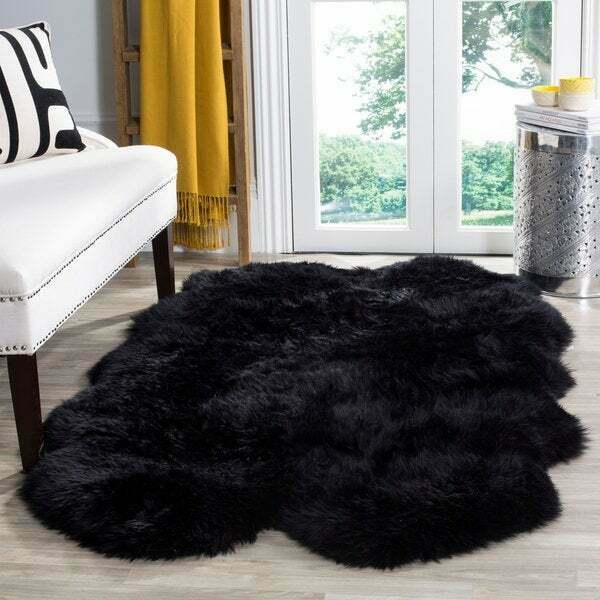 Premium Quality Quad Sheepskin Rug Natural Large Sheep Skin 4 X 6 Australian Sheep Skin Fluffy Black SheepSkin - Free Shipping