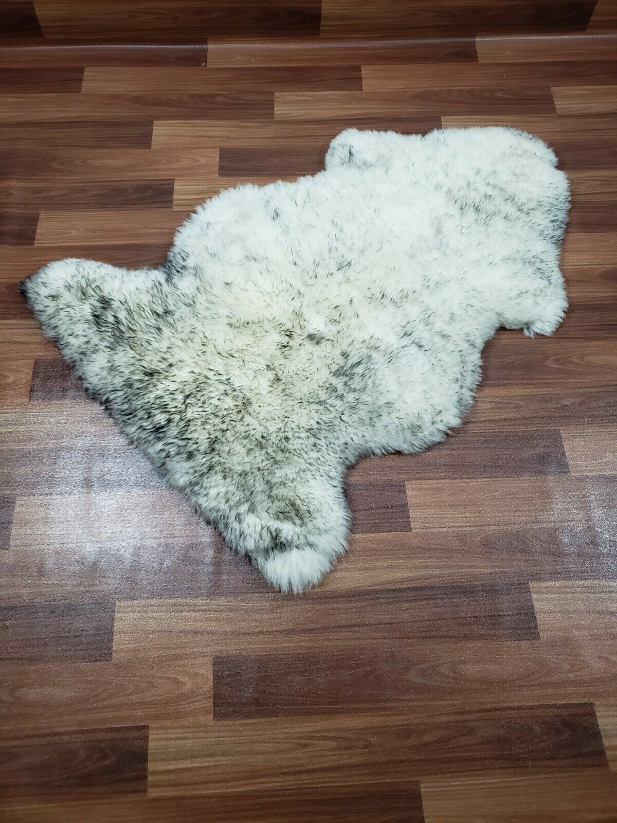 Genuine Real Australian Sheepskin / Lambskin Rug | Sheepskin throw | Chair Cover | Soft and Silky Rug | Ivory and Brown Single Pelt 2x3