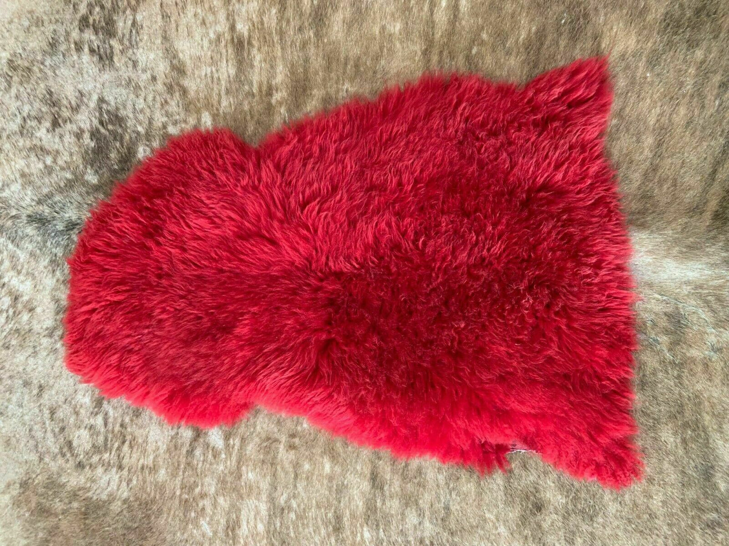 Genuine Real Australian Sheepskin Lambskin Rug Sheepskin throw Chair Cover Soft & Silky Rug Single Wool Fur Floor Rug Red Single Pelt 2x3